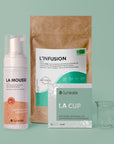 Pack descubrimiento Luneale - Copa menstrual + espuma limpiadora + infusión menstrual ecológica - Copa tamaño Q